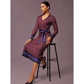 Women's Rose Red 3D Geometric Print Dress Fitted Waist High Stretch Comfortable Elegant Vintage Stylish Mermaid Daily Party Work Fall